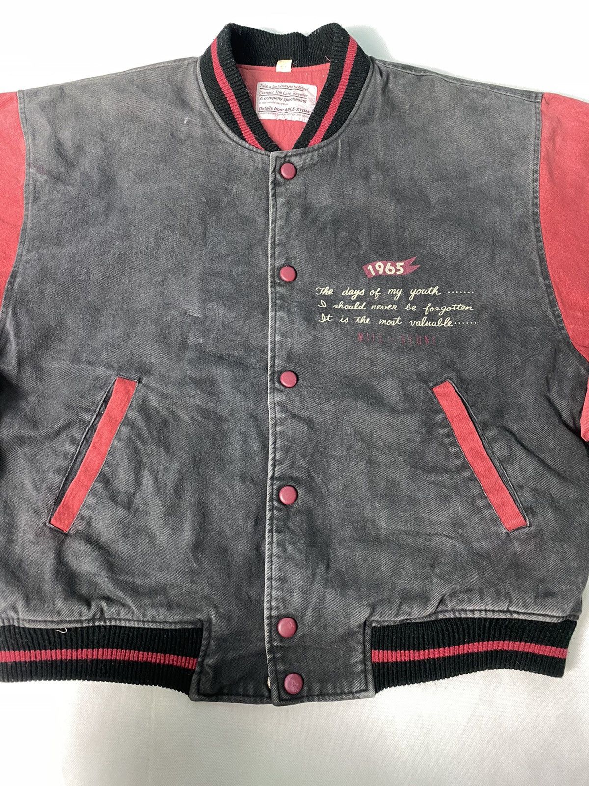 Japanese Brand × Milestone Vintage Milestone Varsity Jacket Sun Faded Size US M / EU 48-50 / 2 - 5 Thumbnail
