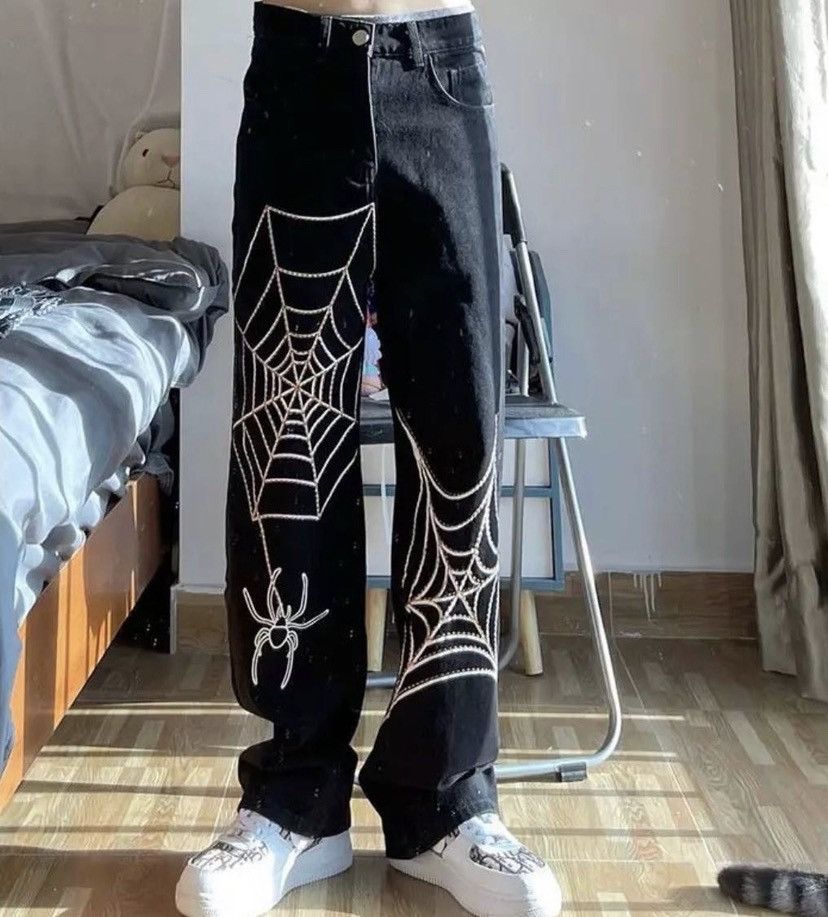 Japanese Brand × Vintage Black Spider Japanese brand pants Size US 35 - 3 Thumbnail
