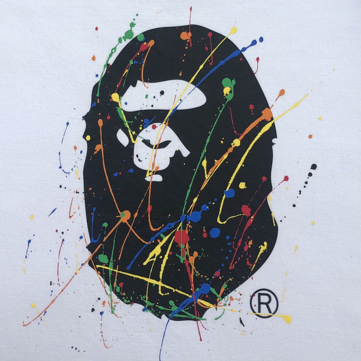 Bape Paint Splatter Ape Head Tee Size S / US 4 / IT 40 - 3 Thumbnail