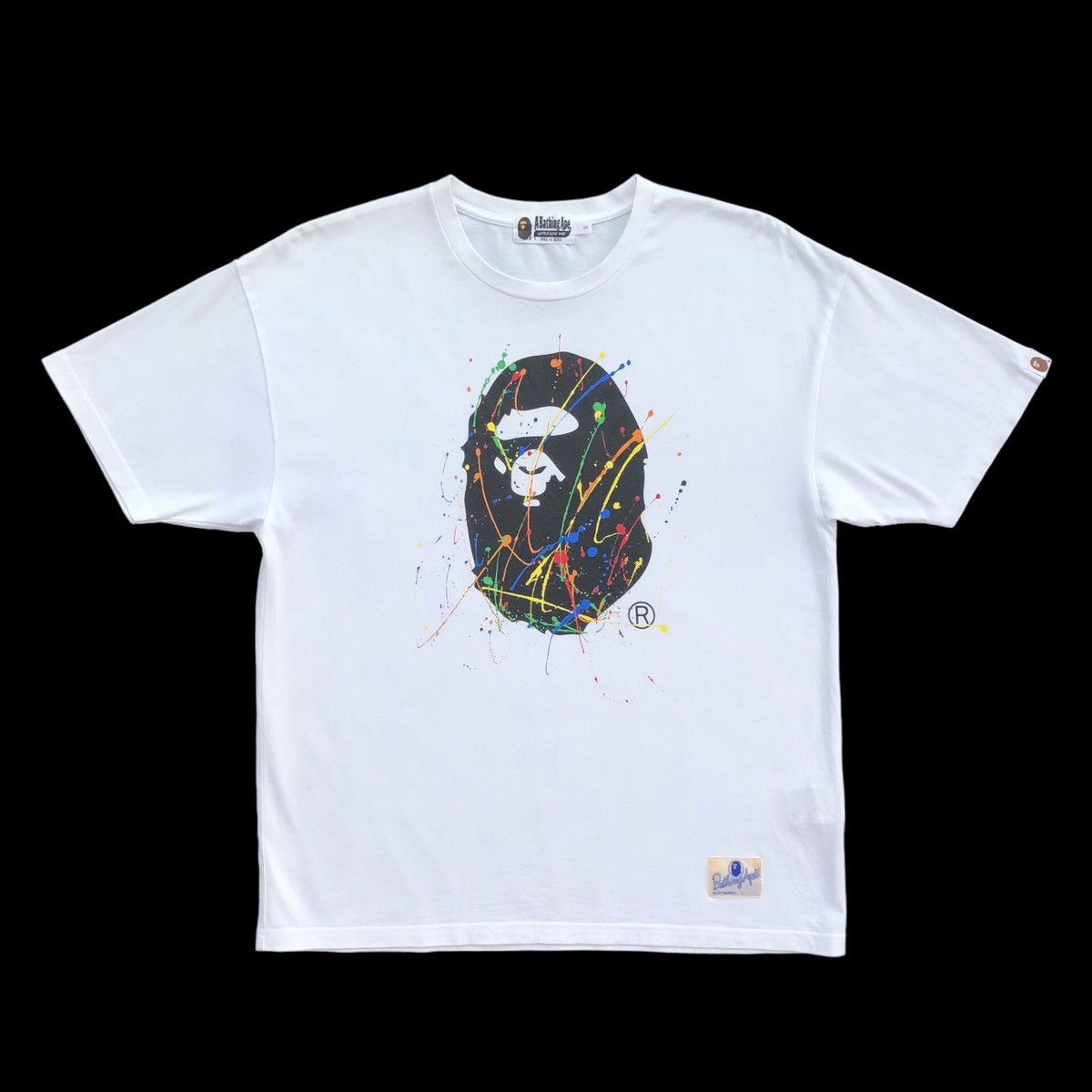 Bape Paint Splatter Ape Head Tee Size S / US 4 / IT 40 - 2 Thumbnail