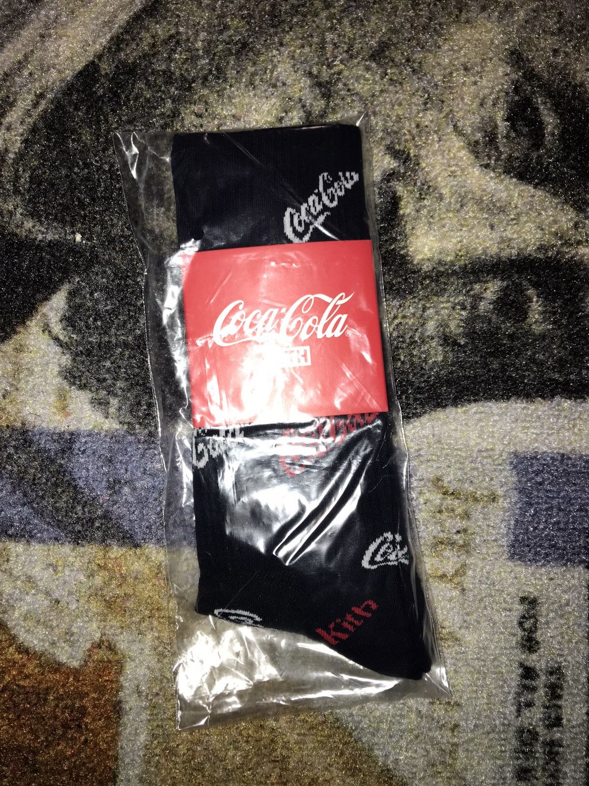Pre-owned Coca Cola X Kith Coca-cola Logo Sock In Navy