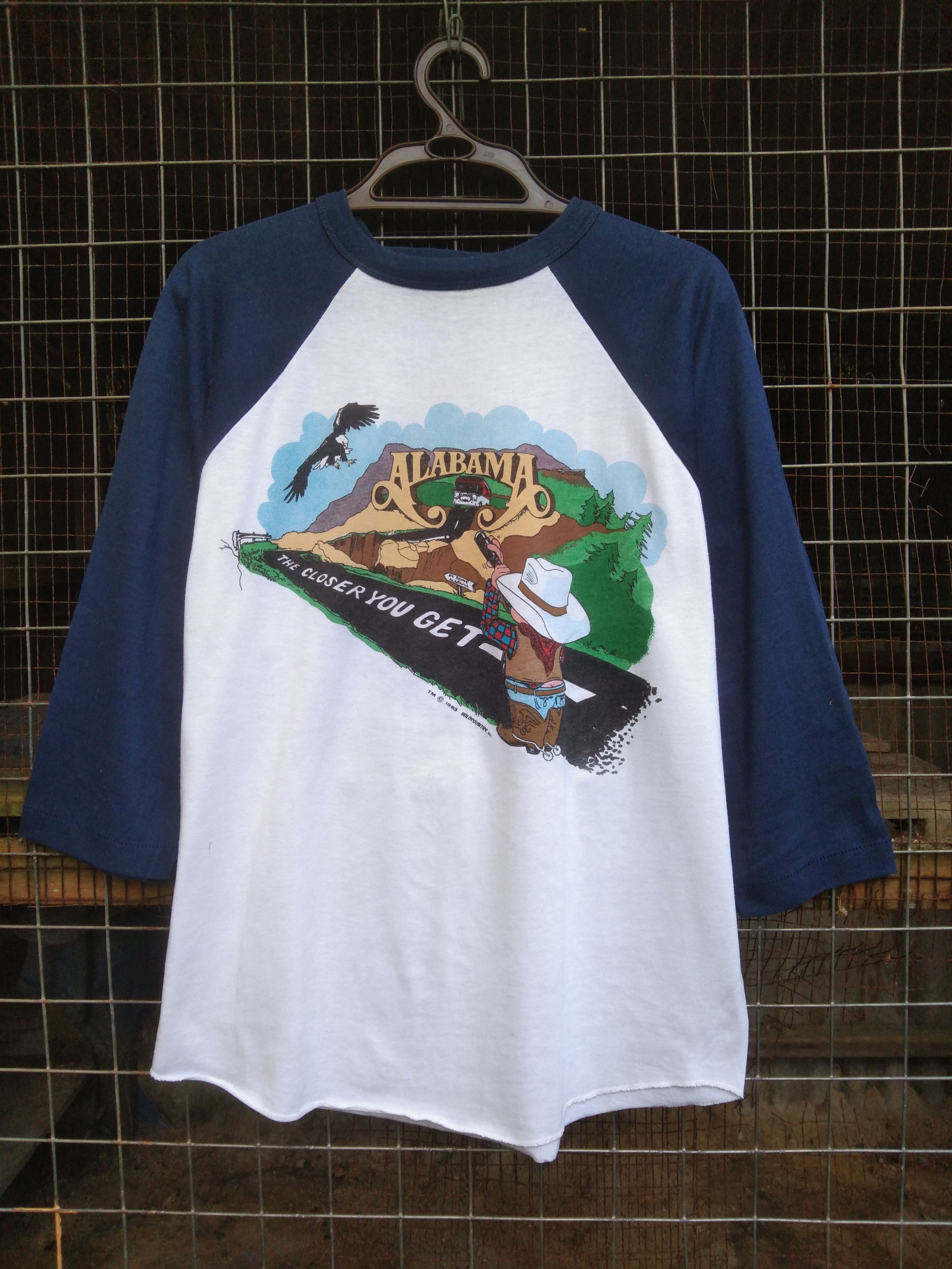 image of Band Tees x Made In USA Vintage 83 Alabama The Closer You Get in White, Men's (Size Large)