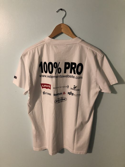 Vetements White 100% Pro Standard TEE-