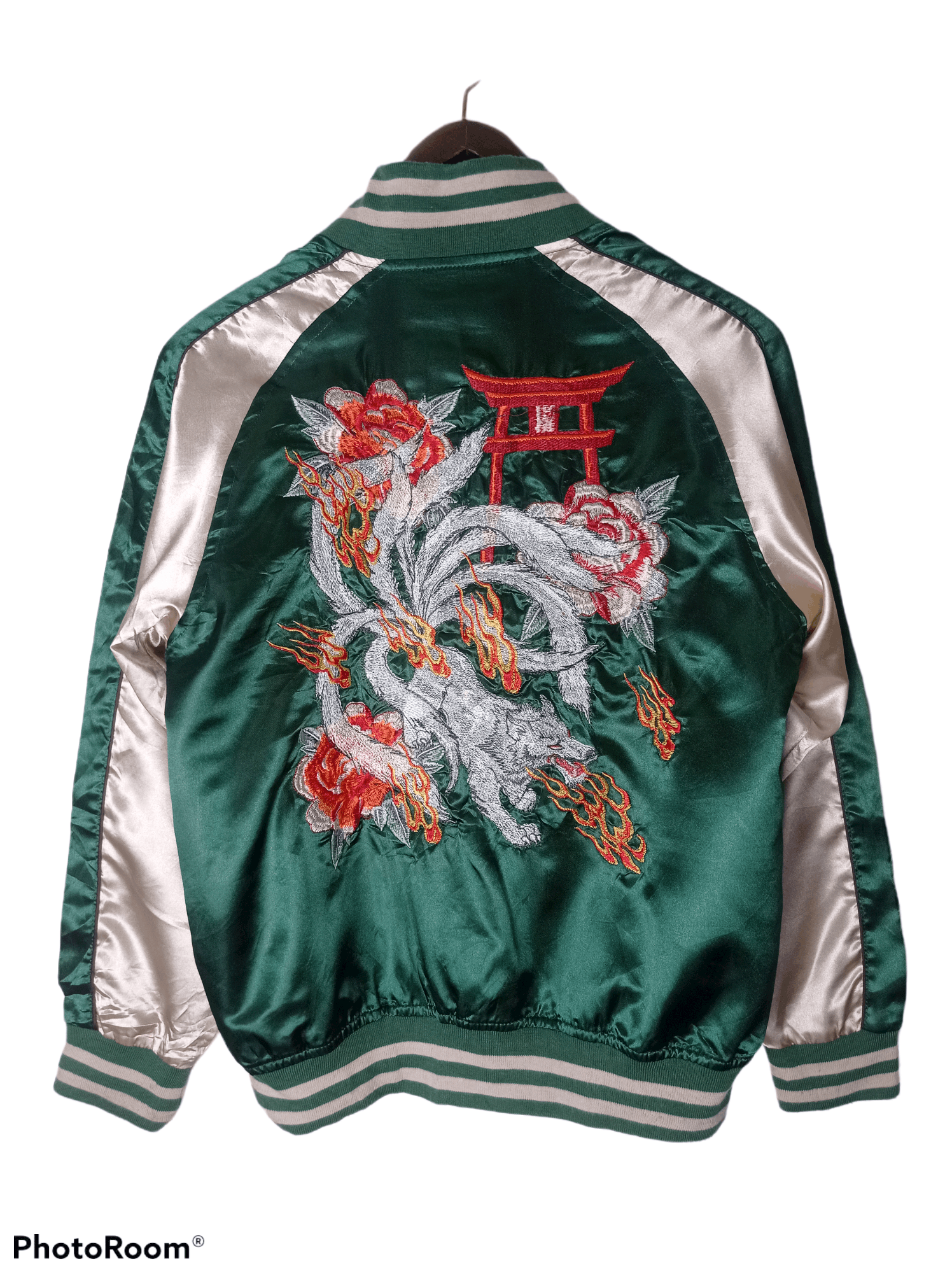 Cartoon Network × Japanese Brand Naruto🔥Kurama The Nine Tailed Demon Fox Sukajan Jacket Size US M / EU 48-50 / 2 - 4 Thumbnail