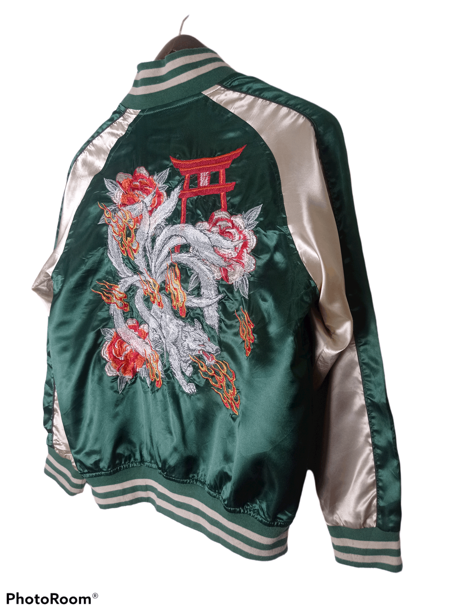 Cartoon Network × Japanese Brand Naruto🔥Kurama The Nine Tailed Demon Fox Sukajan Jacket Size US M / EU 48-50 / 2 - 3 Thumbnail