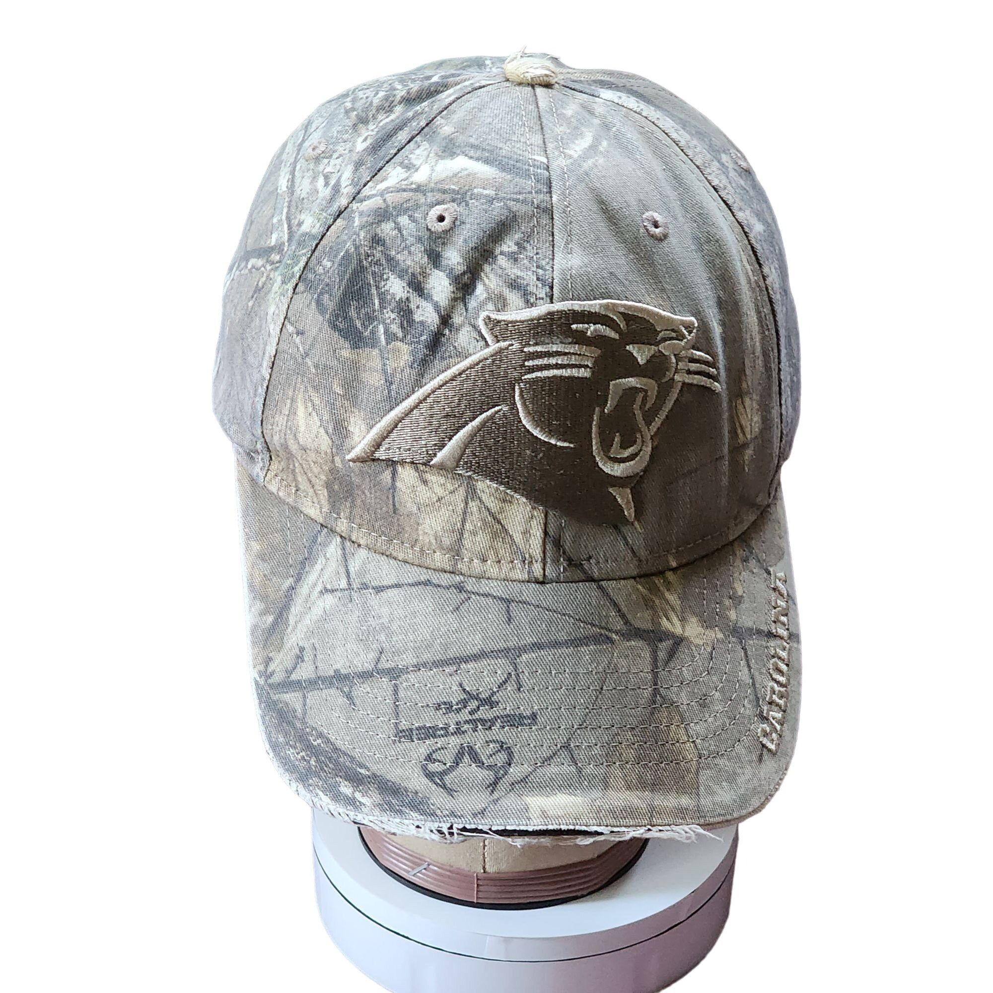 NFL Carolina Panthers Camo Hat Hook & Loop Back Strap Distressed Grailed