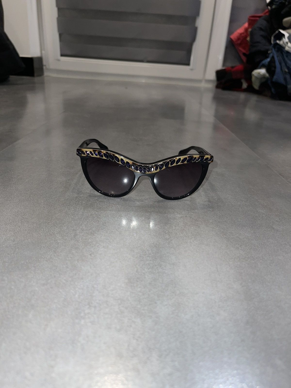 Prada Prada SPR04P MA5-5F1 Black Crystal Sunglasses Size ONE SIZE - 2 Thumbnail