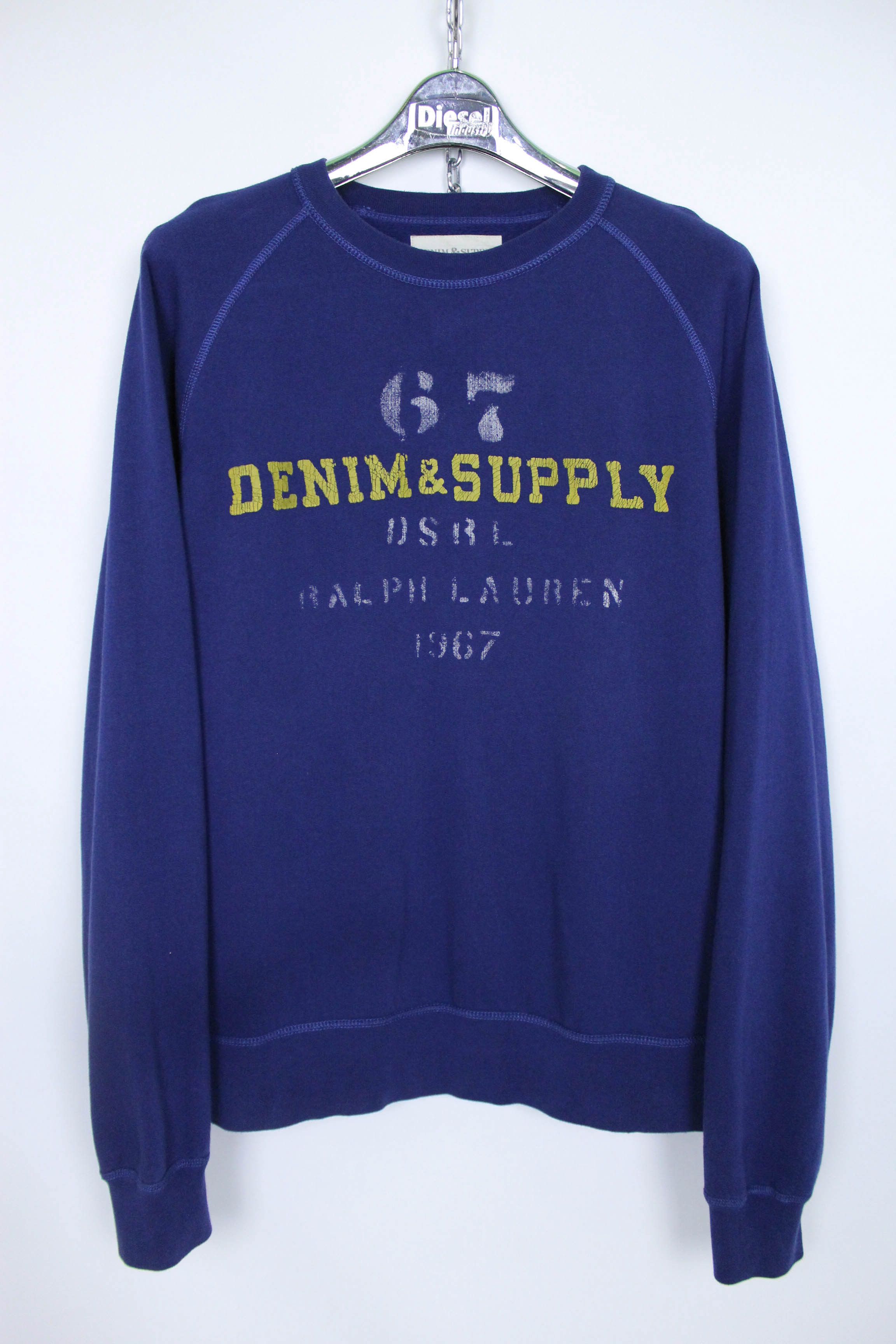 Pre-owned Denim And Supply Ralph Lauren X Polo Ralph Lauren Denim & Supply Ralph Laurent Sweatshirt Size M (fits Like L) In Navy