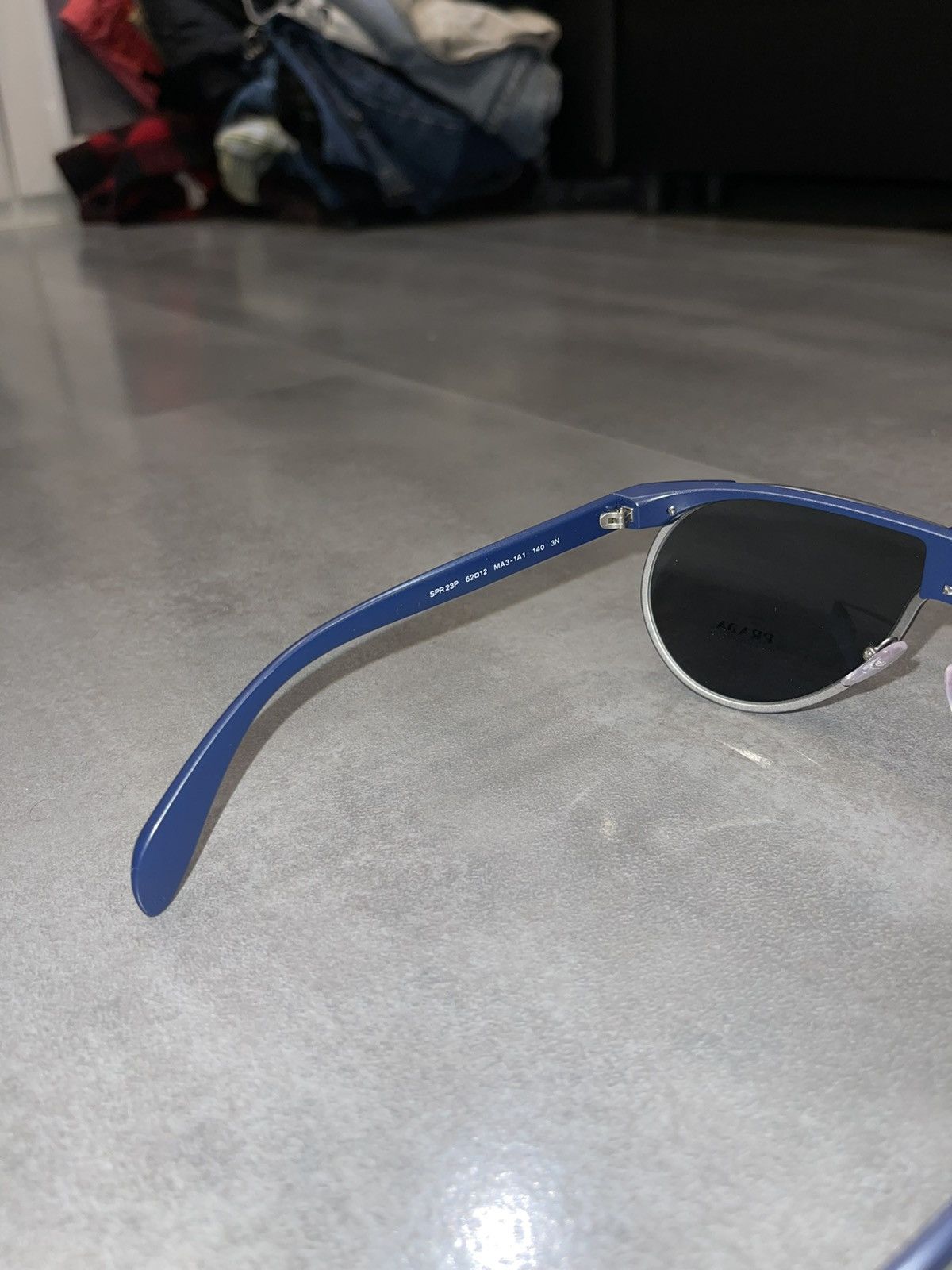 Prada Prada SPR23P MA3-1A1 Blue Aviator Sunglasses Size ONE SIZE - 12 Thumbnail