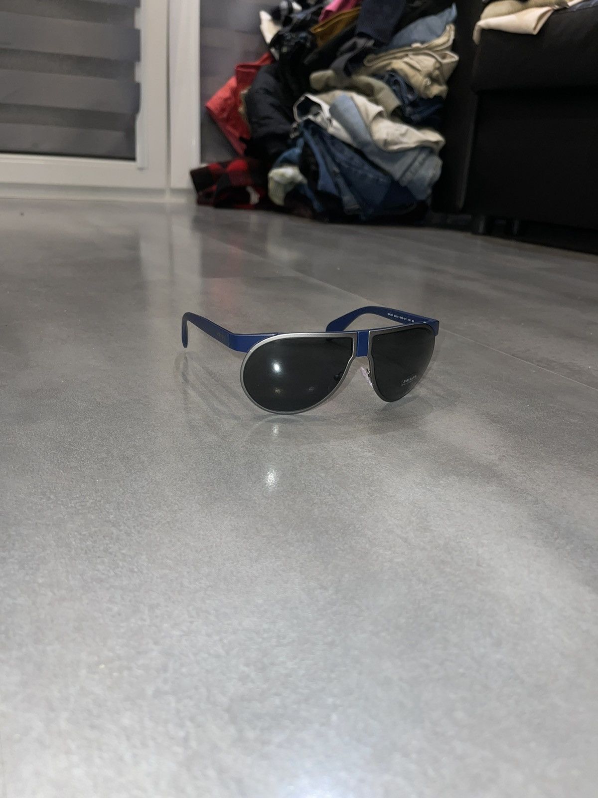 Prada Prada SPR23P MA3-1A1 Blue Aviator Sunglasses Size ONE SIZE - 3 Thumbnail
