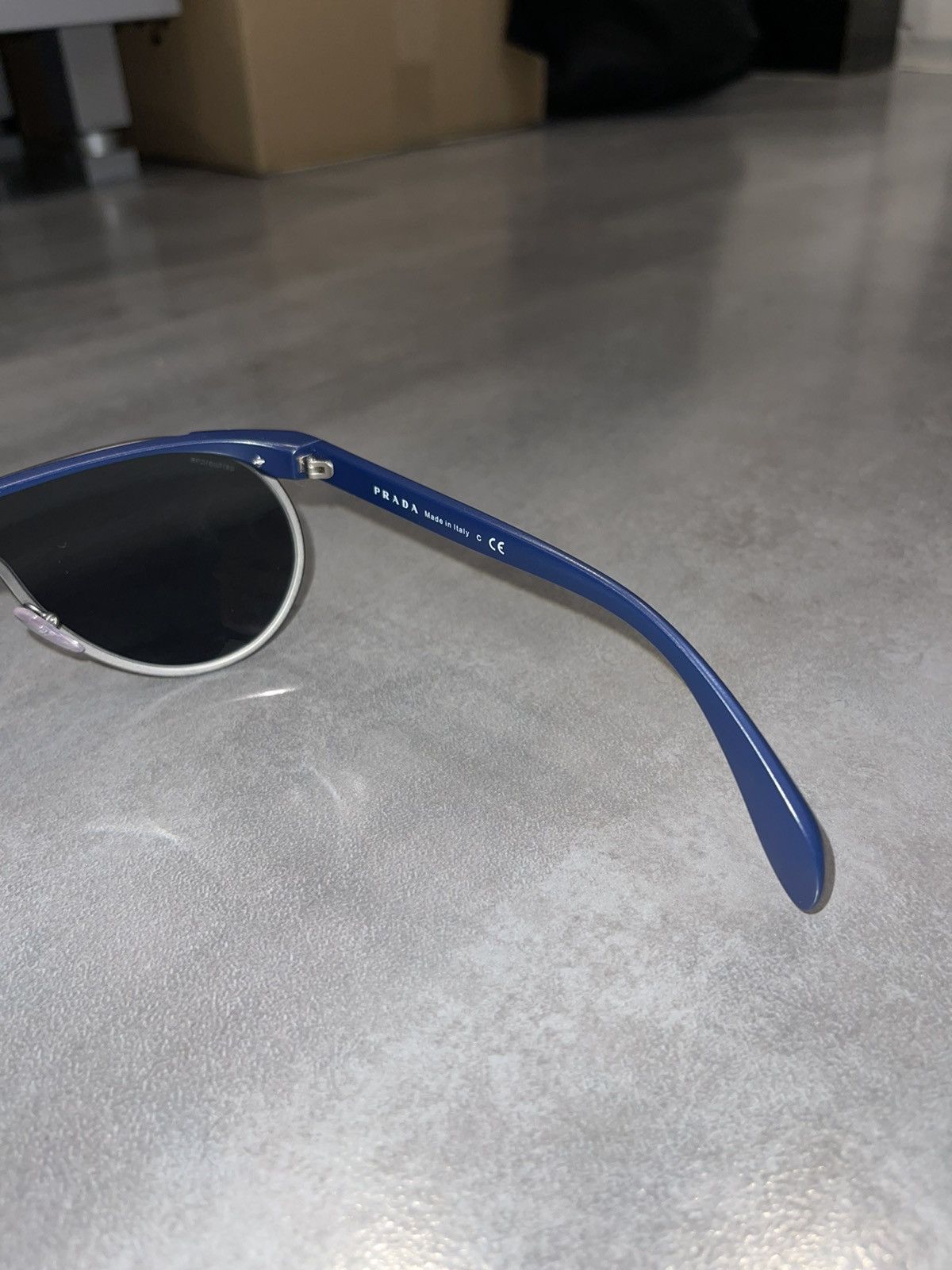 Prada Prada SPR23P MA3-1A1 Blue Aviator Sunglasses Size ONE SIZE - 10 Thumbnail