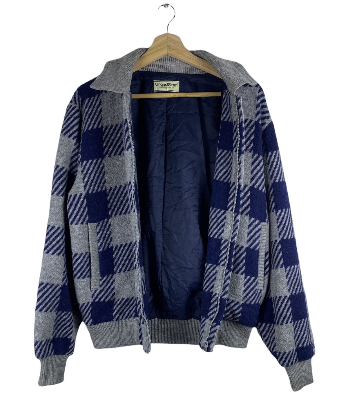 Grand Slam Vintage MUSINGWEAR GRANDSLAM Checkered Knitted Zip Up Jacket Size US S / EU 44-46 / 1 - 2 Thumbnail