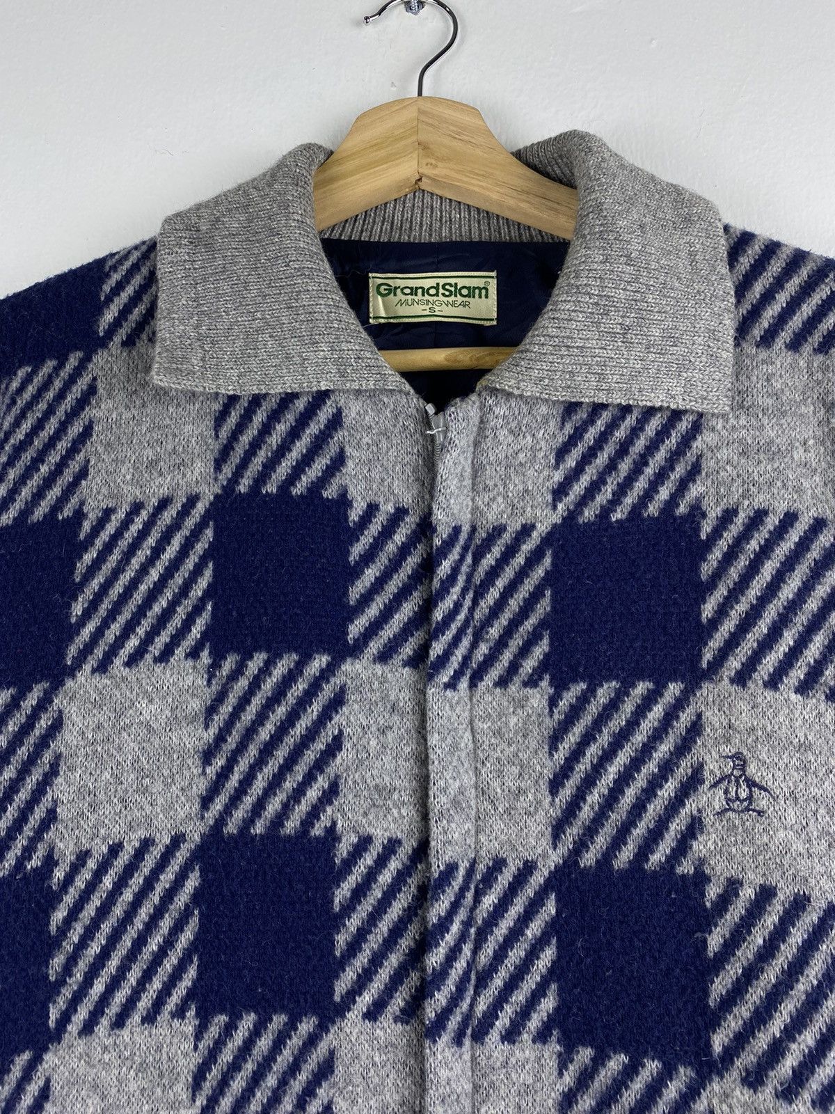 Grand Slam Vintage MUSINGWEAR GRANDSLAM Checkered Knitted Zip Up Jacket Size US S / EU 44-46 / 1 - 3 Thumbnail