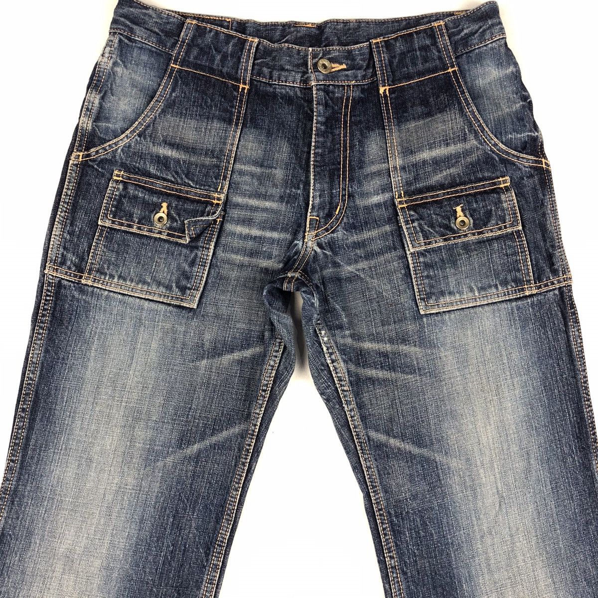 Japanese Brand × KOJIMA GENES × Vintage Vintage bush pants made in kojima faded blue jeans Size US 33 - 2 Thumbnail