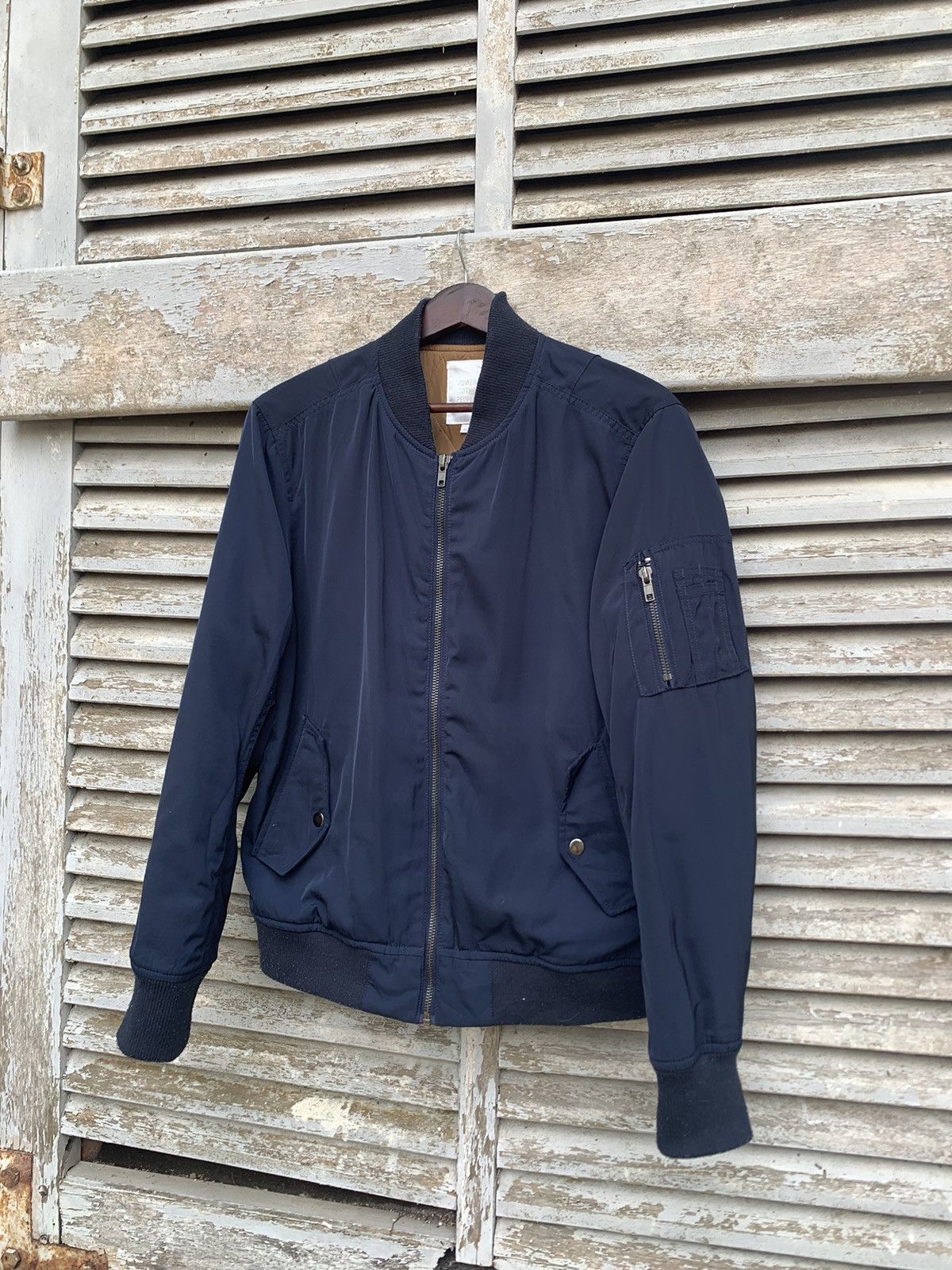 image of Power To The People Bomber Jacket in Navy, Men's (Size Medium)