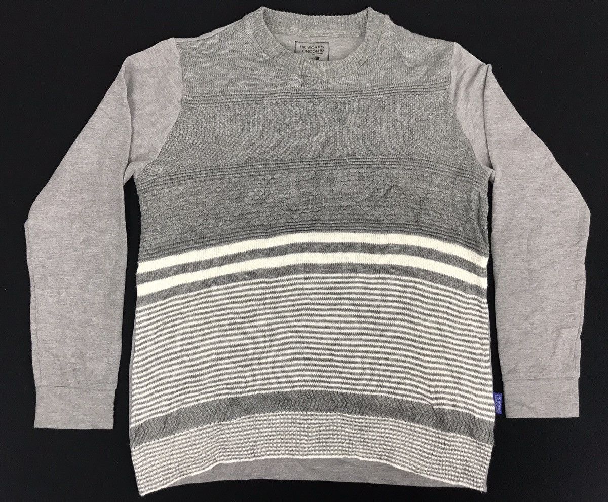 Hiroko Koshino Homme Vintage HK Works Hiroko Koshino London Striped Sweatshirt Size US L / EU 52-54 / 3 - 1 Thumbnail