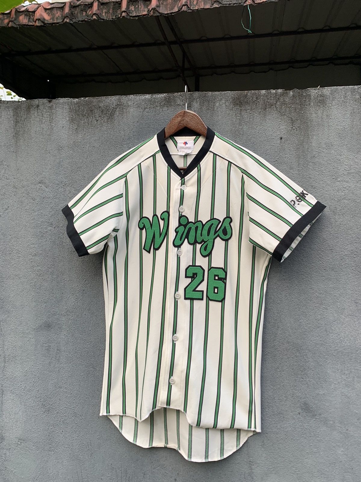 Descente ⚾️Vintage WINGS 26 Beautiful Striped Baseball Jersey Size US S / EU 44-46 / 1 - 3 Thumbnail