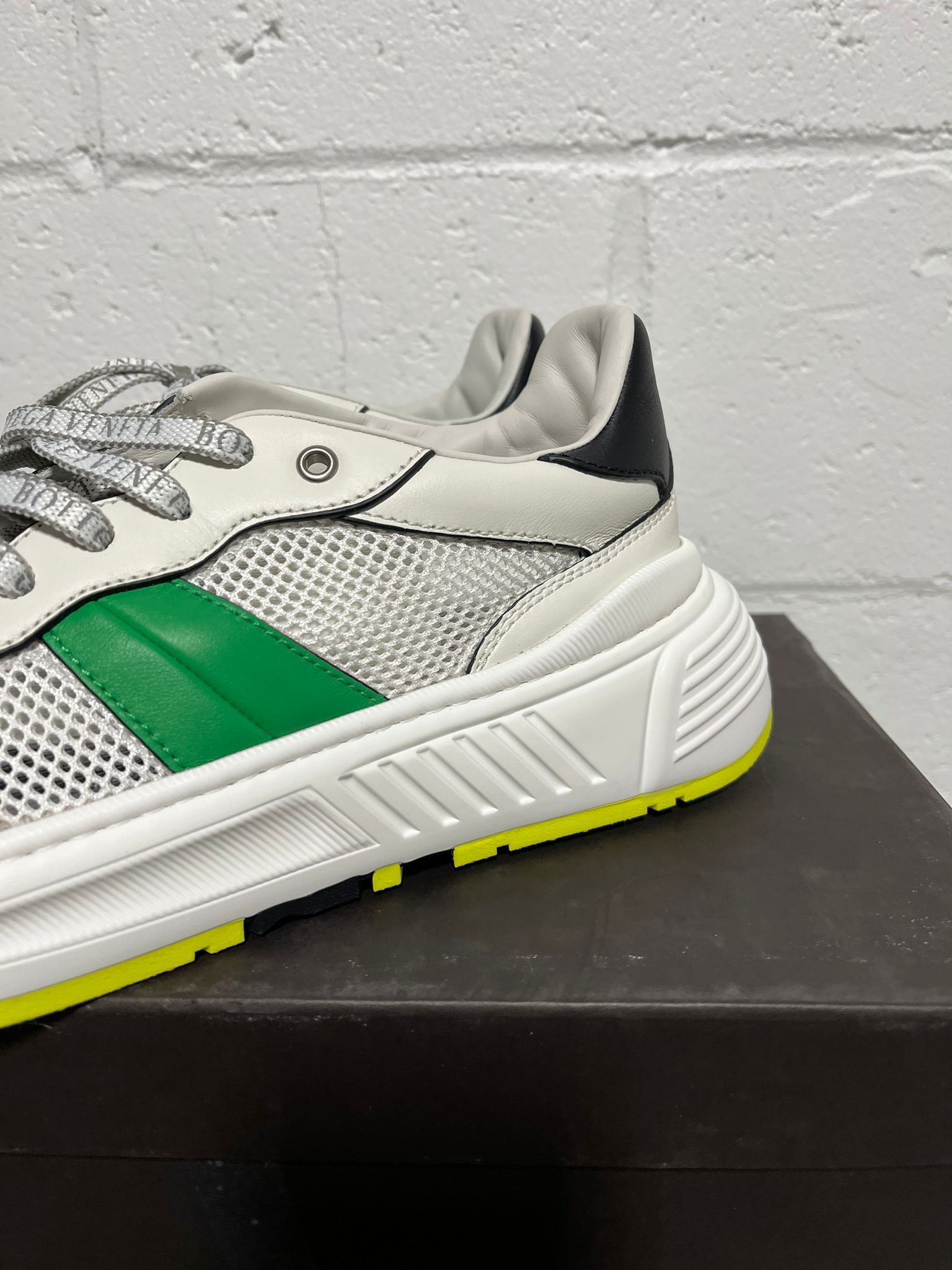Bottega Veneta Speedster Calf Trainer in White - Black - Green Size US 11 / EU 44 - 14 Thumbnail