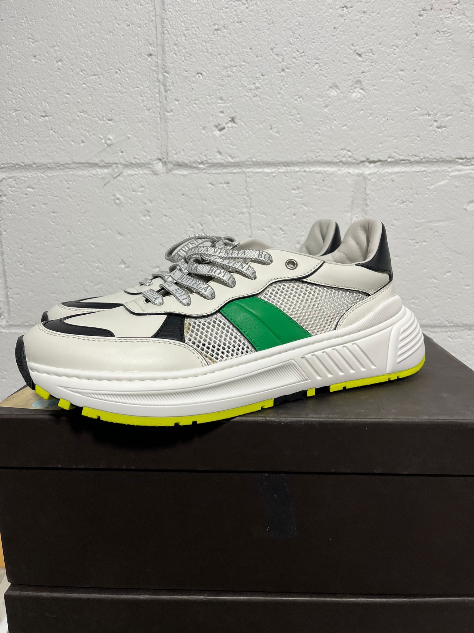 Bottega Veneta Speedster Calf Trainer in White - Black - Green Size US 11 / EU 44 - 11 Thumbnail