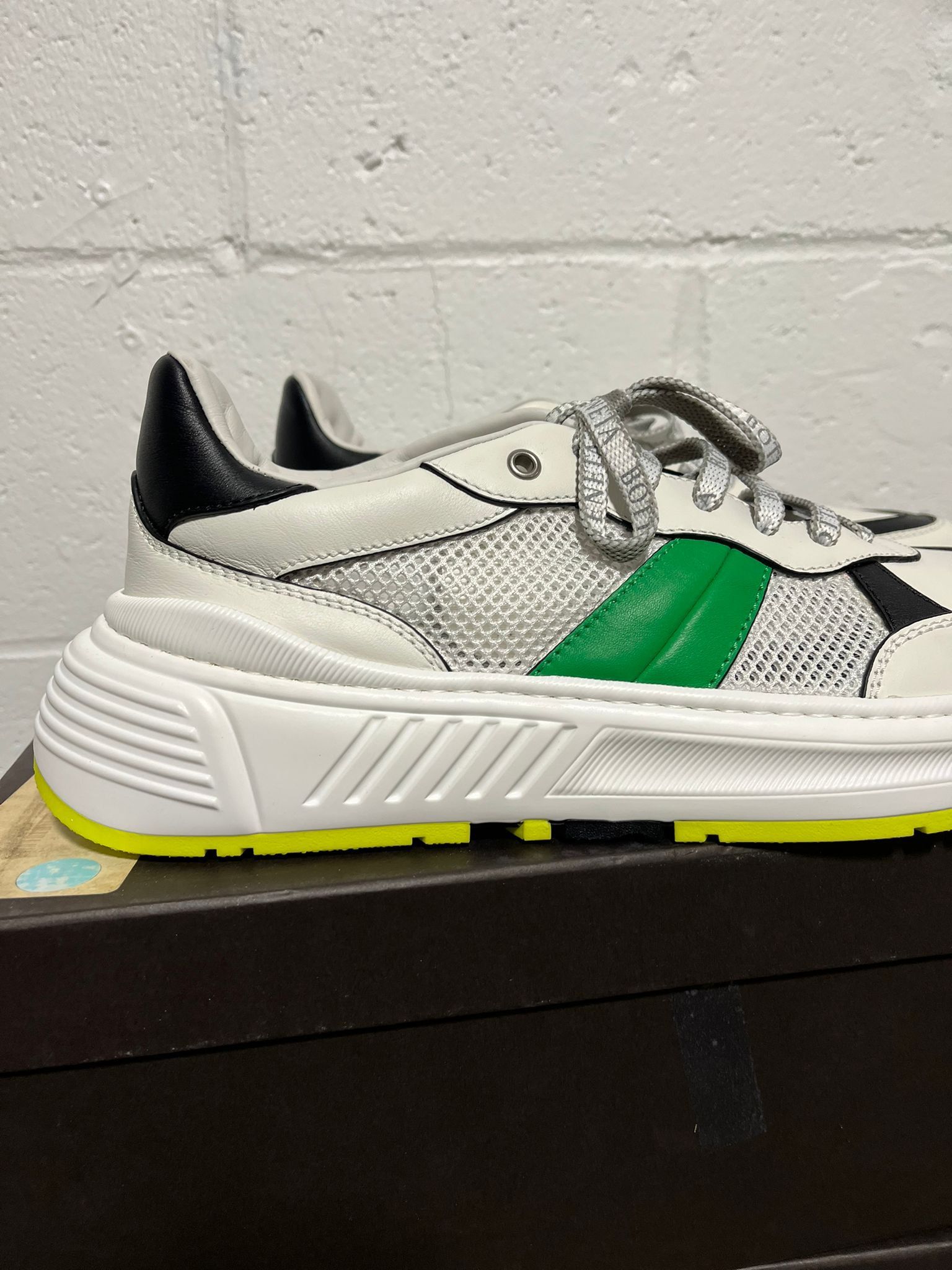 Bottega Veneta Speedster Calf Trainer in White - Black - Green Size US 11 / EU 44 - 6 Thumbnail