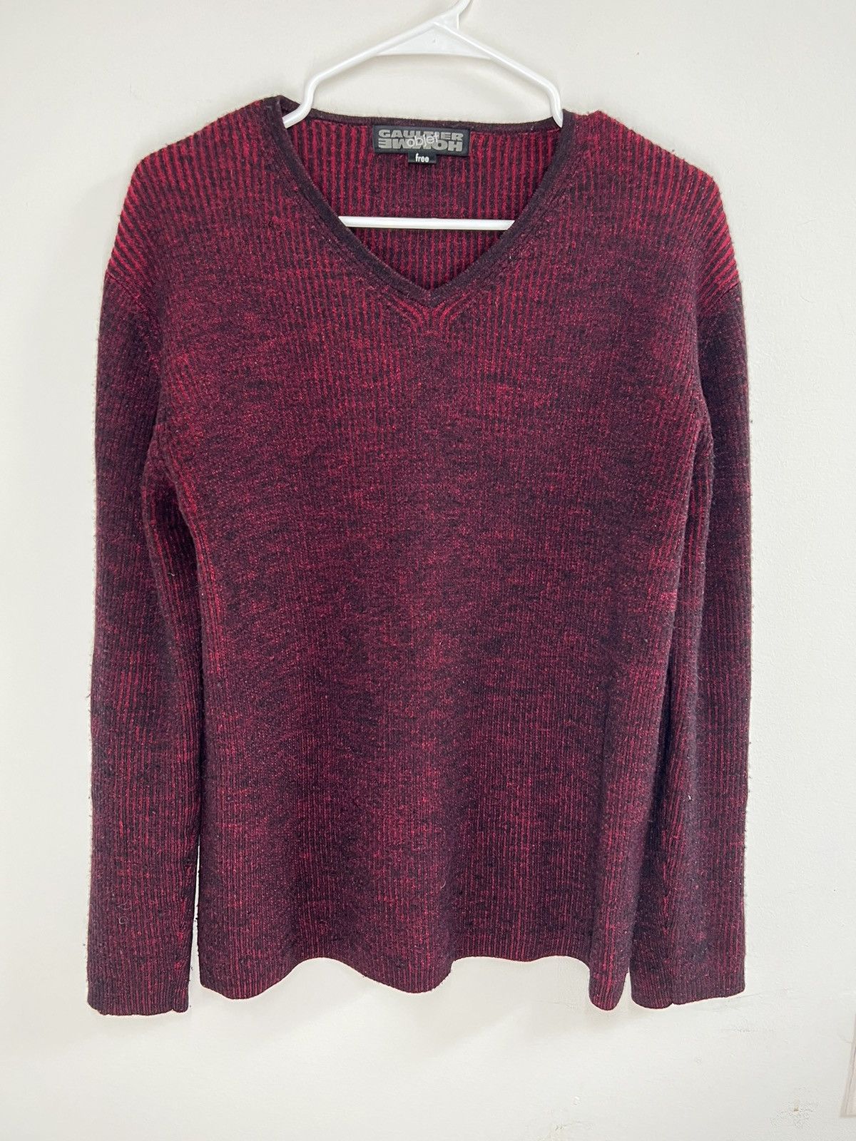 image of Gaultier Homme Objet x Jean Paul Gaultier Jpg Objet Dark Red Sweater Pleated Fits Size M in Burgund