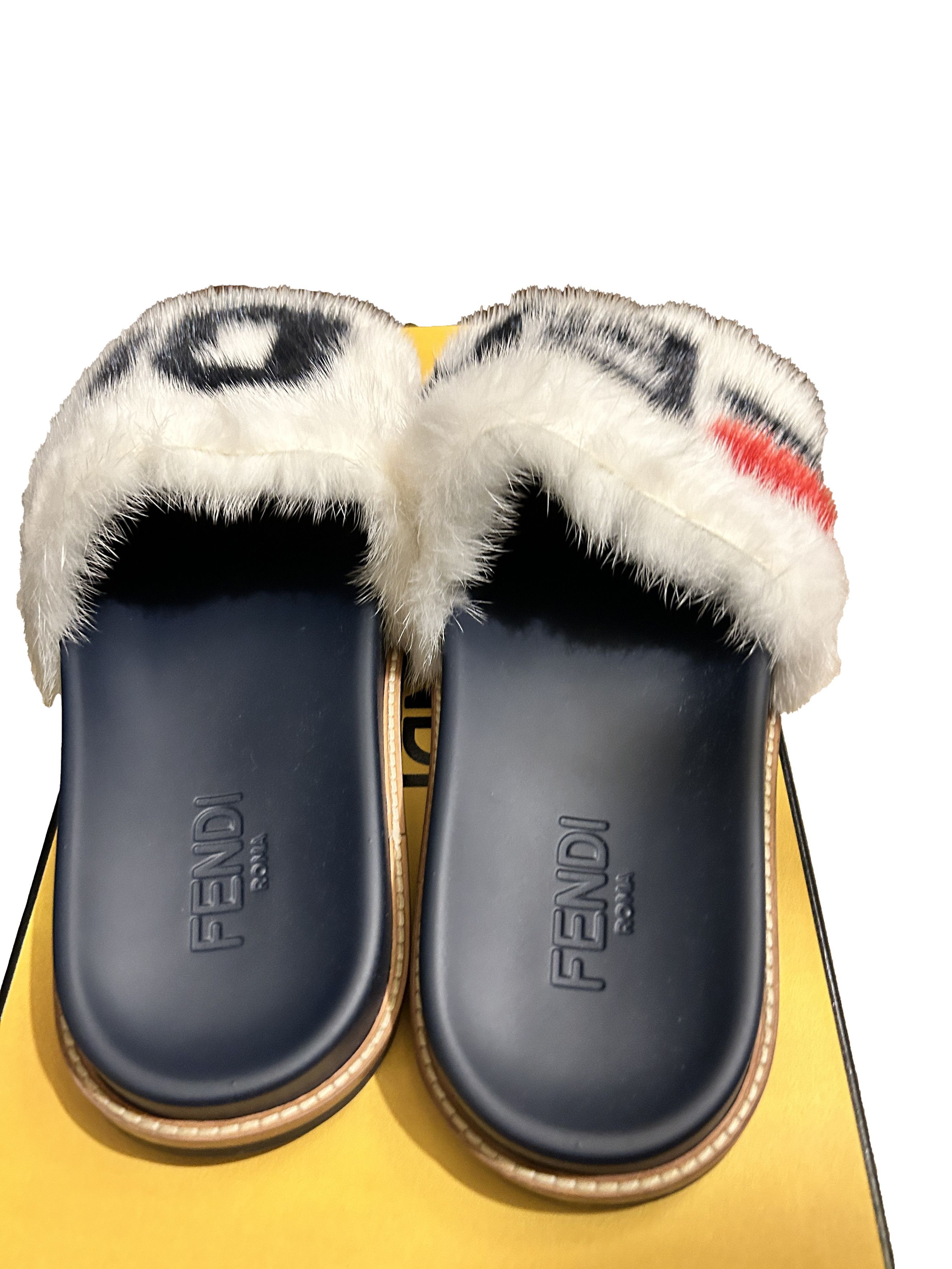 Fendi Fila x Fendi Slides Milk White "mania" Mink Slipper Fur Size US 9 / EU 42 - 5 Thumbnail