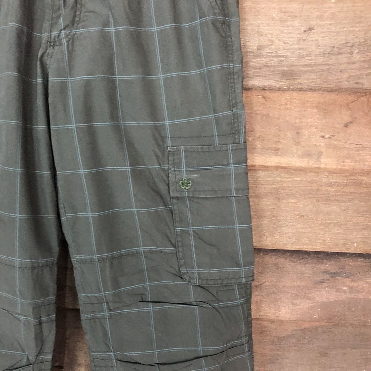Japanese Brand DLL Piko L Grey Checkred track Cargo Multipocket Pants #1585 Size US 28 / EU 44 - 5 Thumbnail
