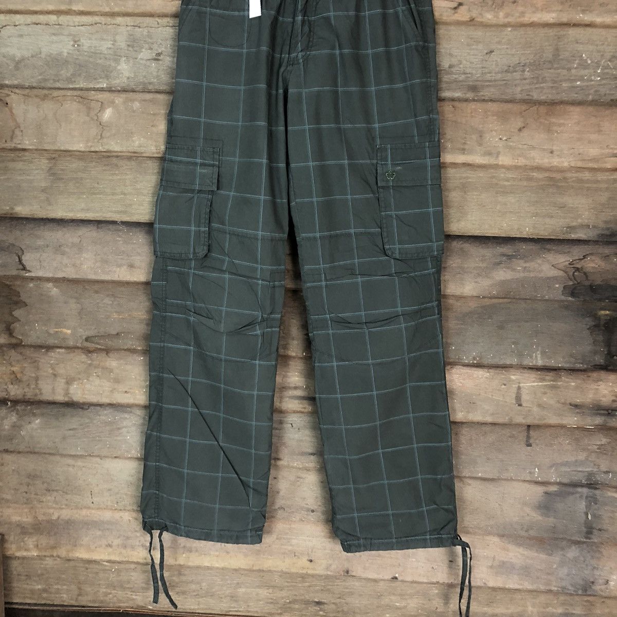Japanese Brand DLL Piko L Grey Checkred track Cargo Multipocket Pants #1585 Size US 28 / EU 44 - 3 Thumbnail