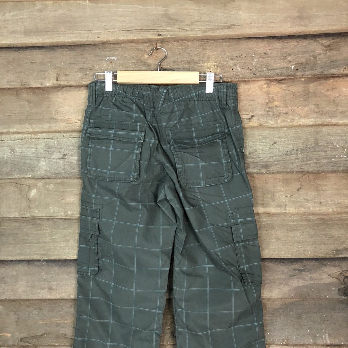Japanese Brand DLL Piko L Grey Checkred track Cargo Multipocket Pants #1585 Size US 28 / EU 44 - 10 Thumbnail