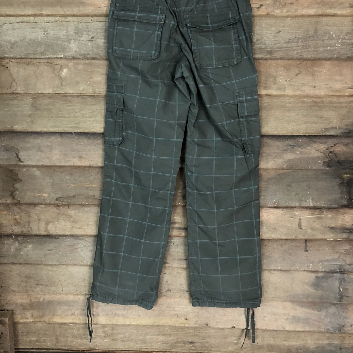 Japanese Brand DLL Piko L Grey Checkred track Cargo Multipocket Pants #1585 Size US 28 / EU 44 - 11 Thumbnail