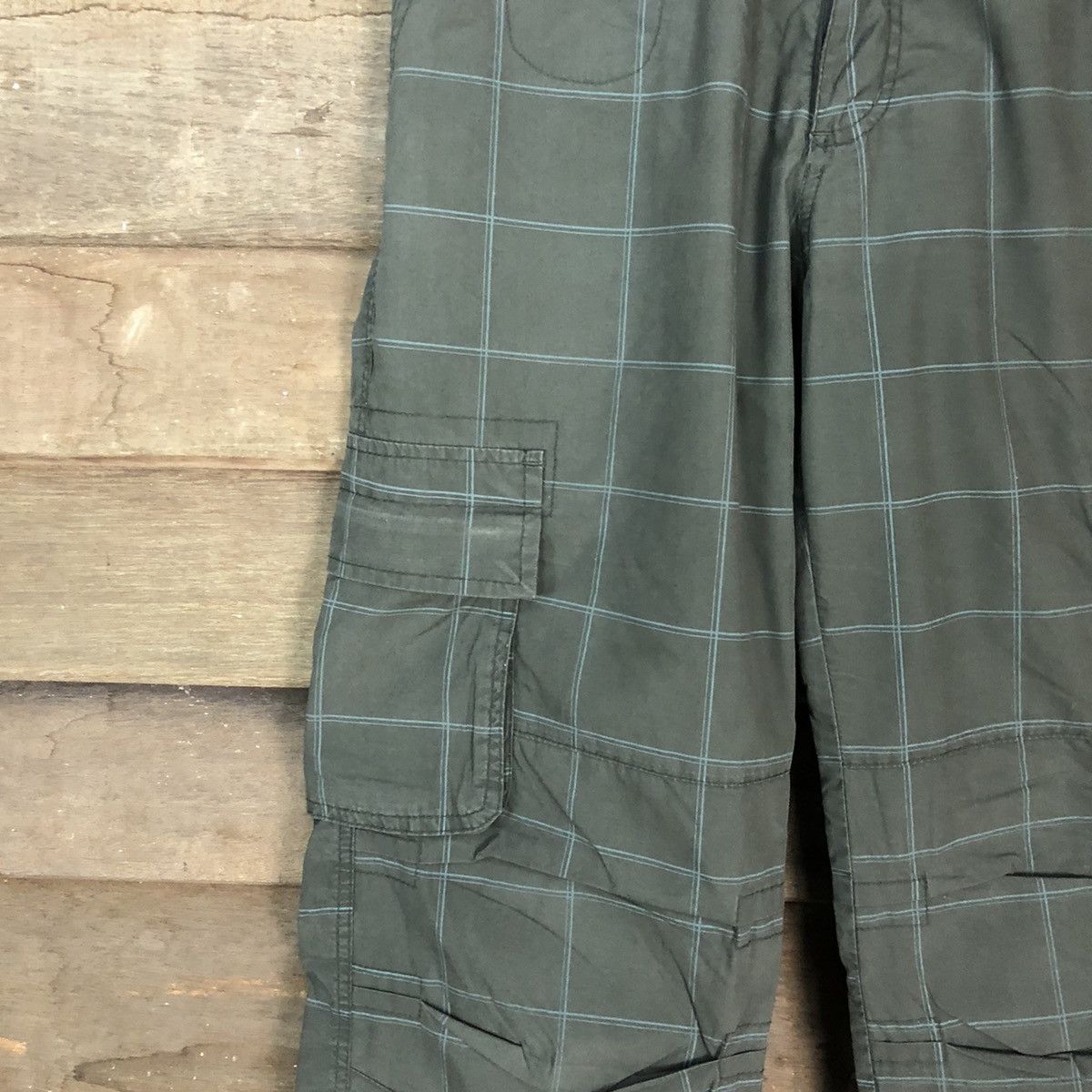 Japanese Brand DLL Piko L Grey Checkred track Cargo Multipocket Pants #1585 Size US 28 / EU 44 - 4 Thumbnail