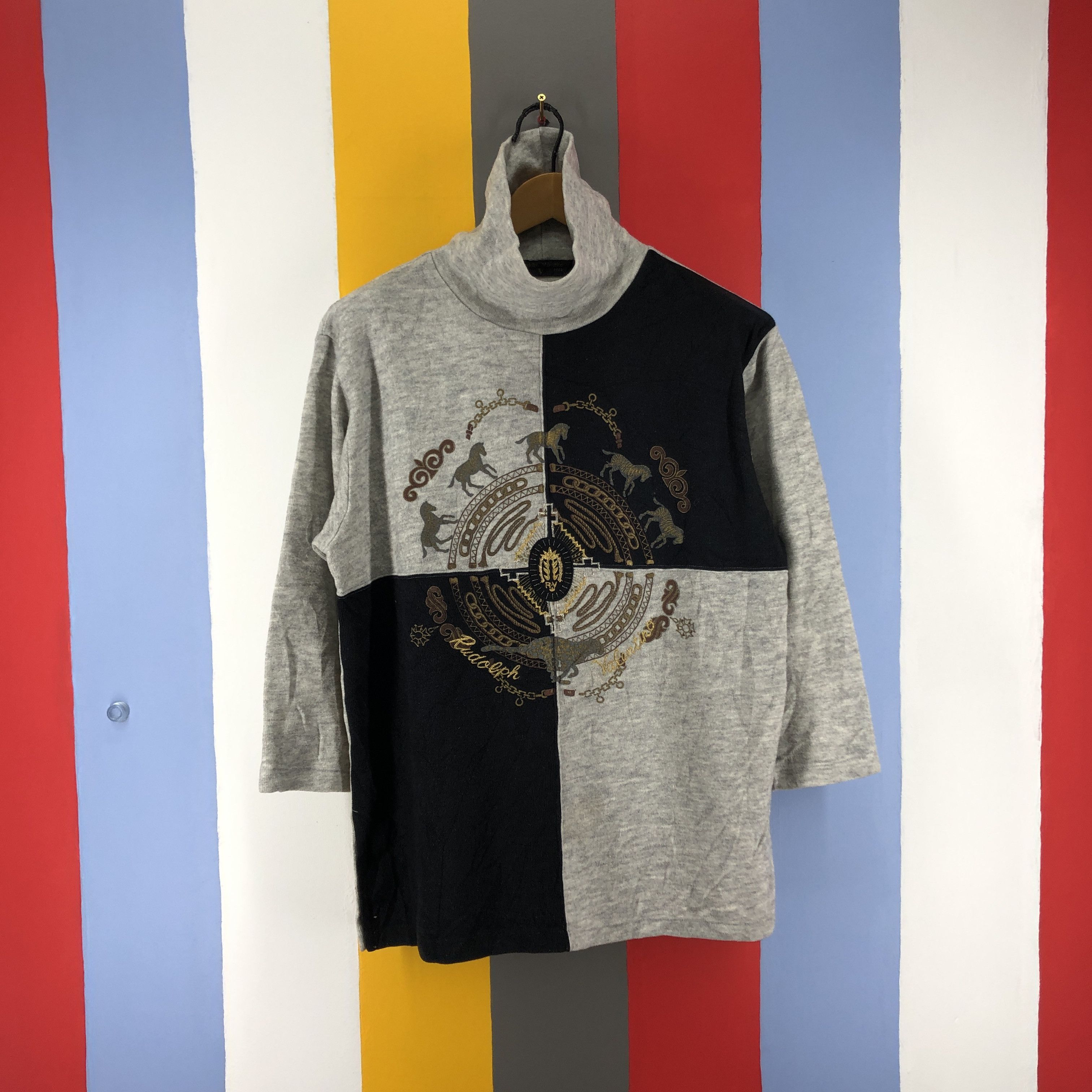 Other RUDOLPH VALENTINO Turtle Neck Sweatshirt #0848/AE Size US M / EU 48-50 / 2 - 2 Thumbnail