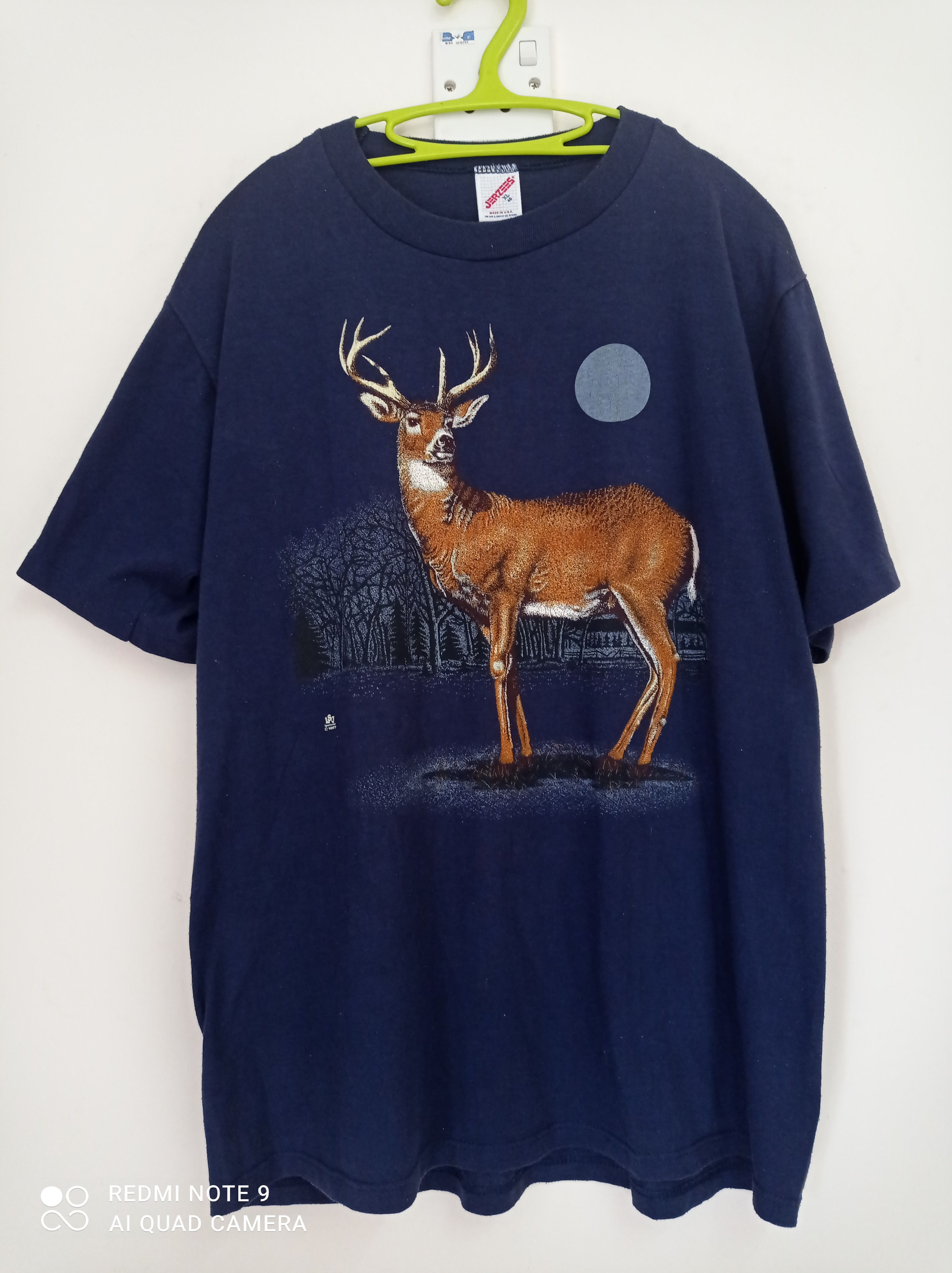 Hunter × Vintage Vintage 80's hunting deer at night tee Size US XL / EU 56 / 4 - 4 Thumbnail