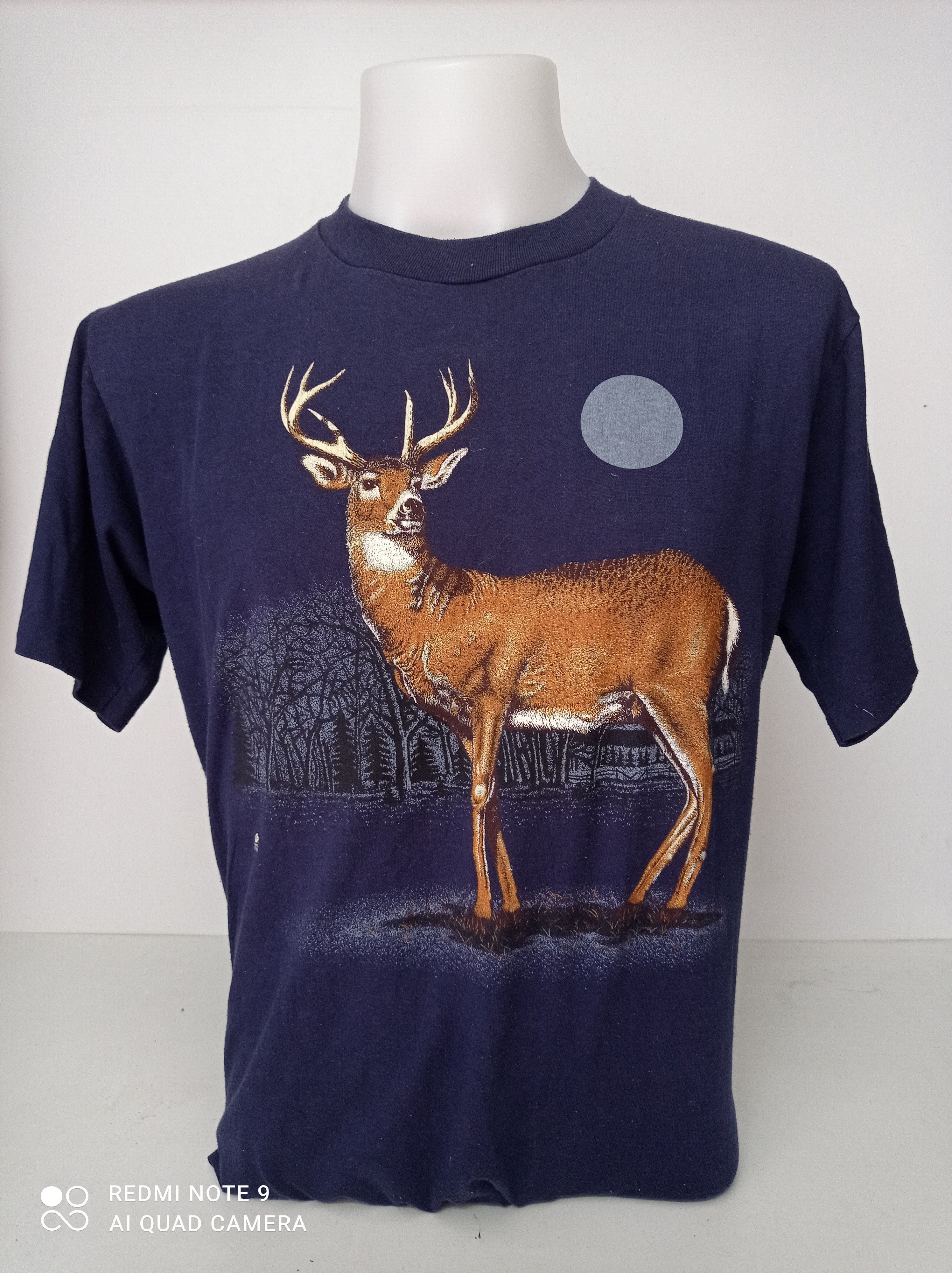 Hunter × Vintage Vintage 80's hunting deer at night tee Size US XL / EU 56 / 4 - 1 Thumbnail