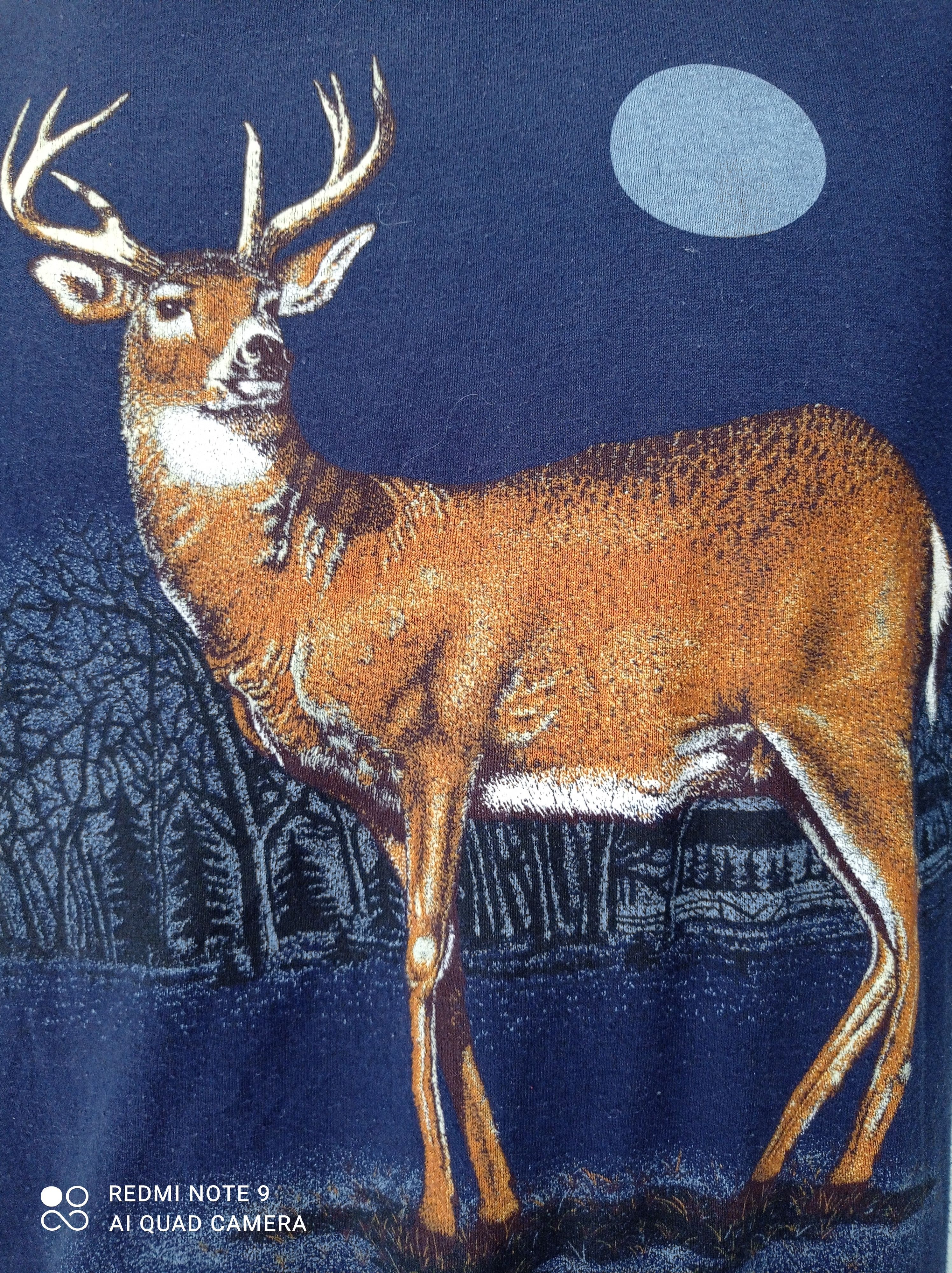 Hunter × Vintage Vintage 80's hunting deer at night tee Size US XL / EU 56 / 4 - 5 Thumbnail
