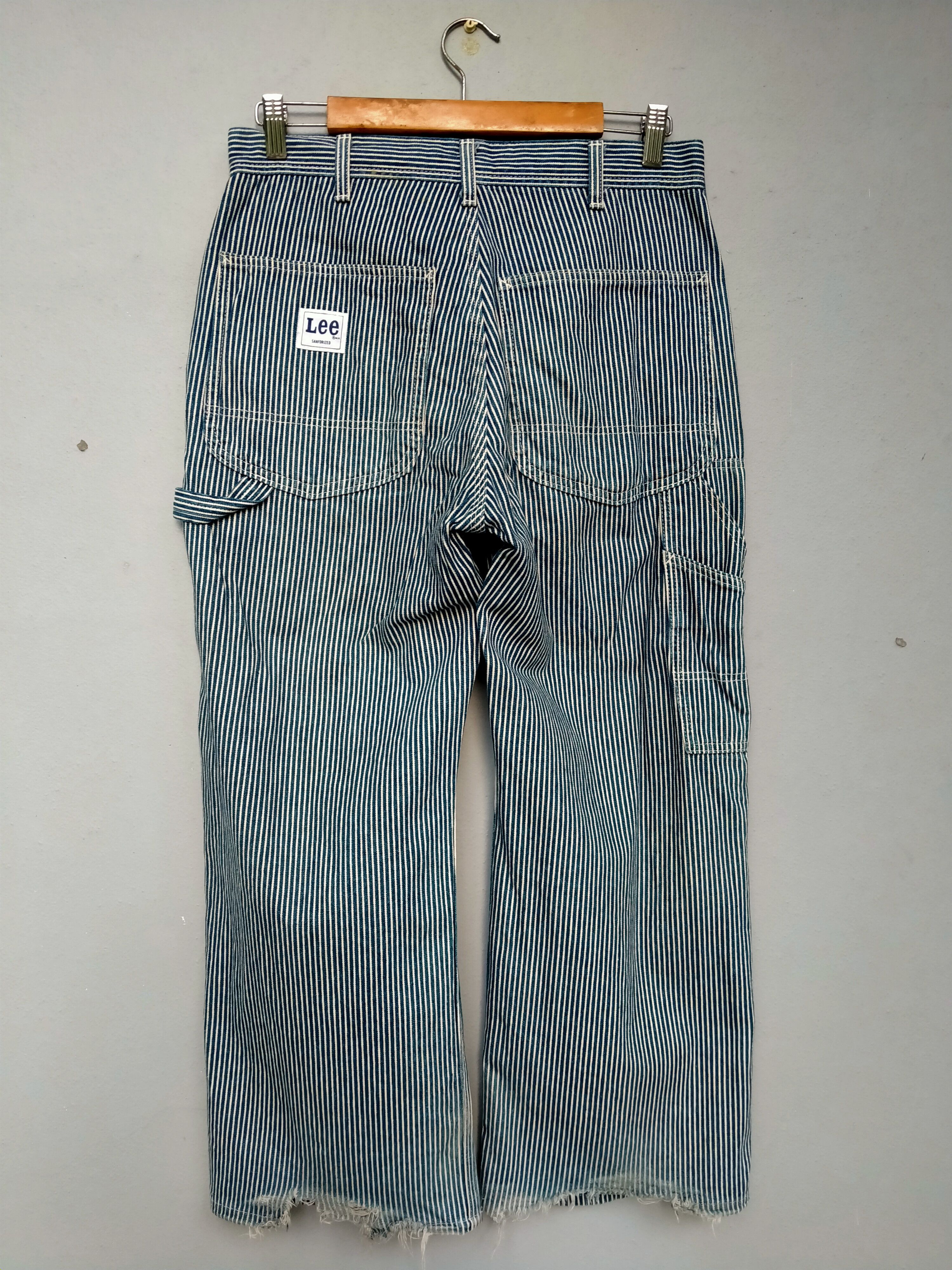 image of Distressed Denim x Lee Vintage Lee Sanforized Hickory Stripes Workers Distressed, Men's (Size 30)