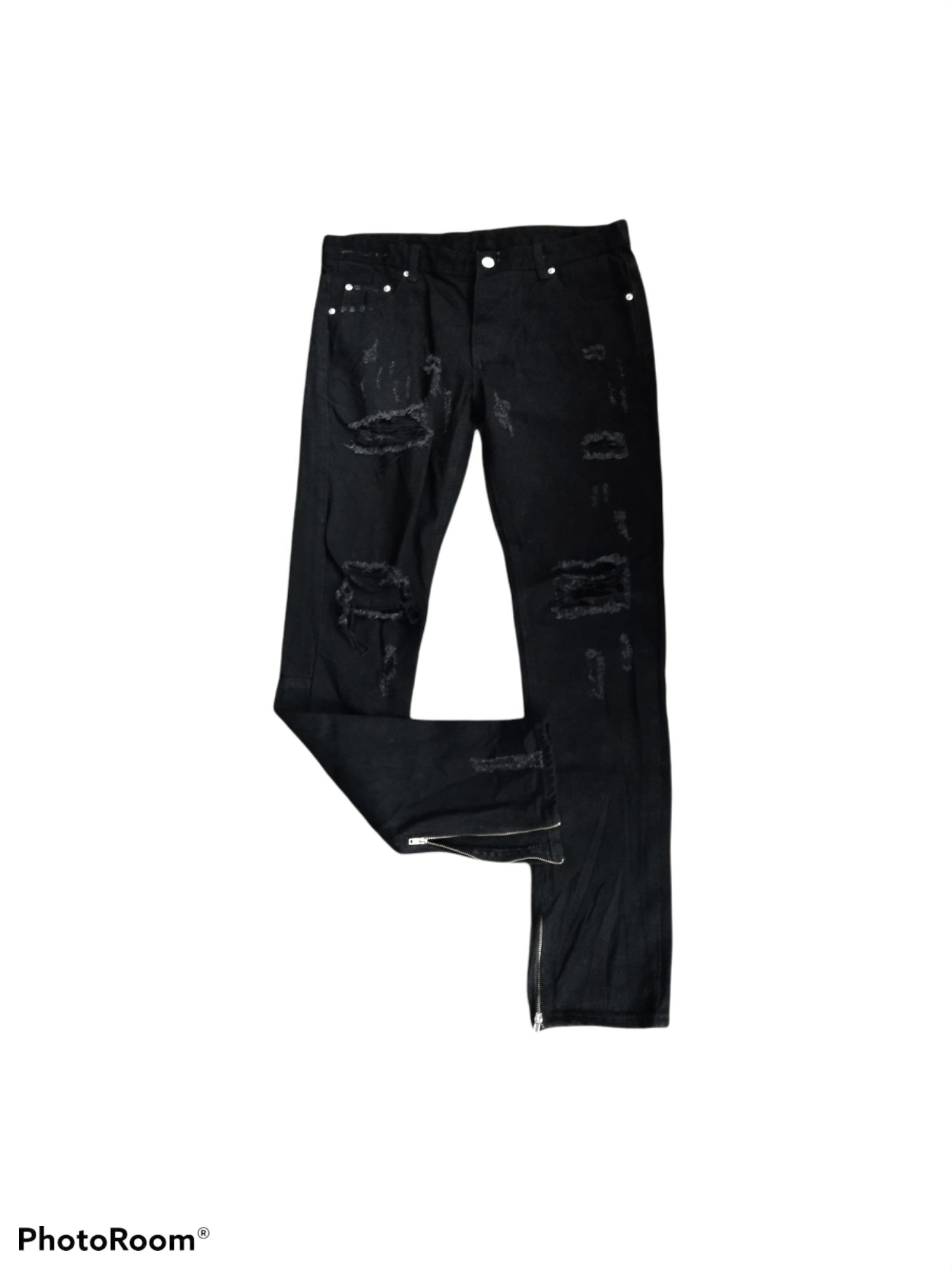 Other BONDAGE ZIPPER UNRELAXING RIPED DENIM PANTS Size US 32 / EU 48 - 1 Thumbnail