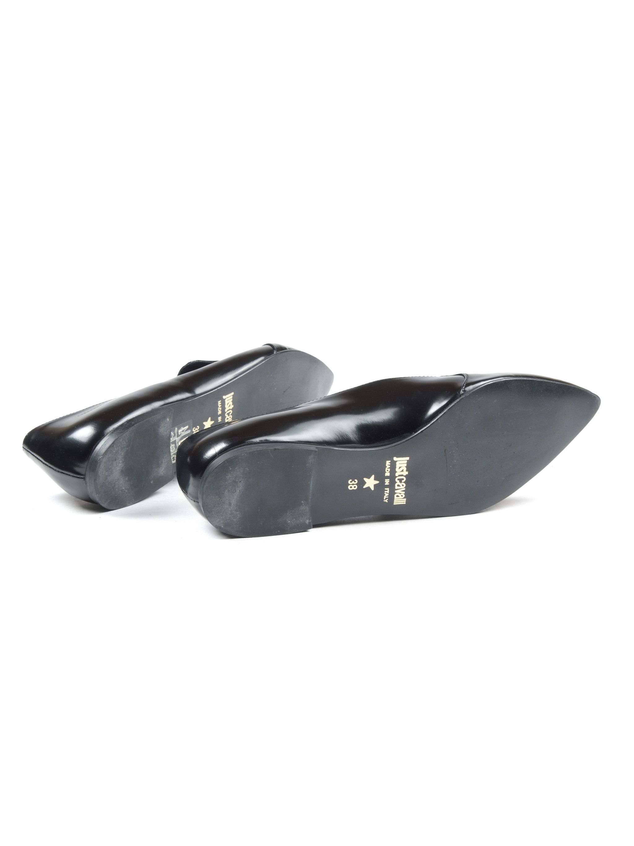 Just Cavalli Just Cavalli Black Leather Point Toe Flat Shoes EU 38 Size US 8 / IT 38 - 6 Thumbnail