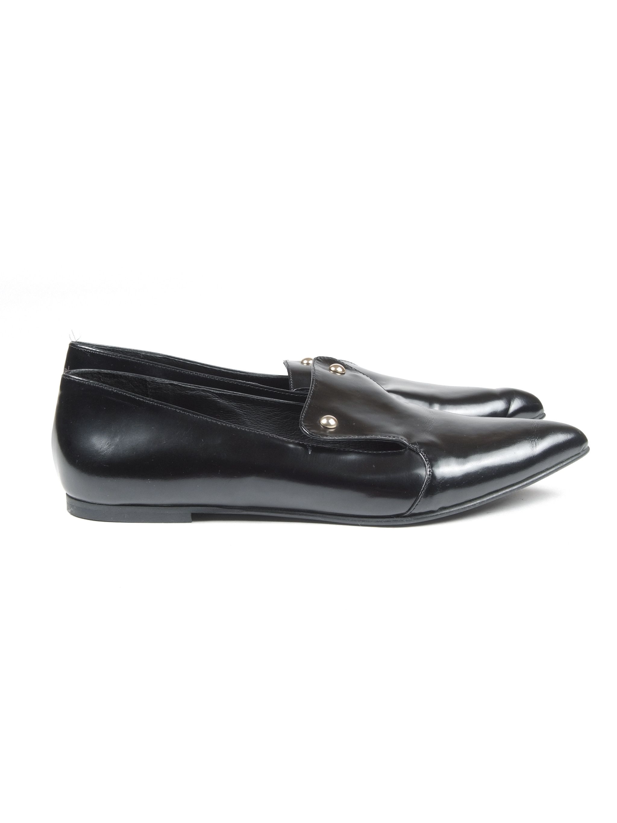 Just Cavalli Just Cavalli Black Leather Point Toe Flat Shoes EU 38 Size US 8 / IT 38 - 3 Thumbnail