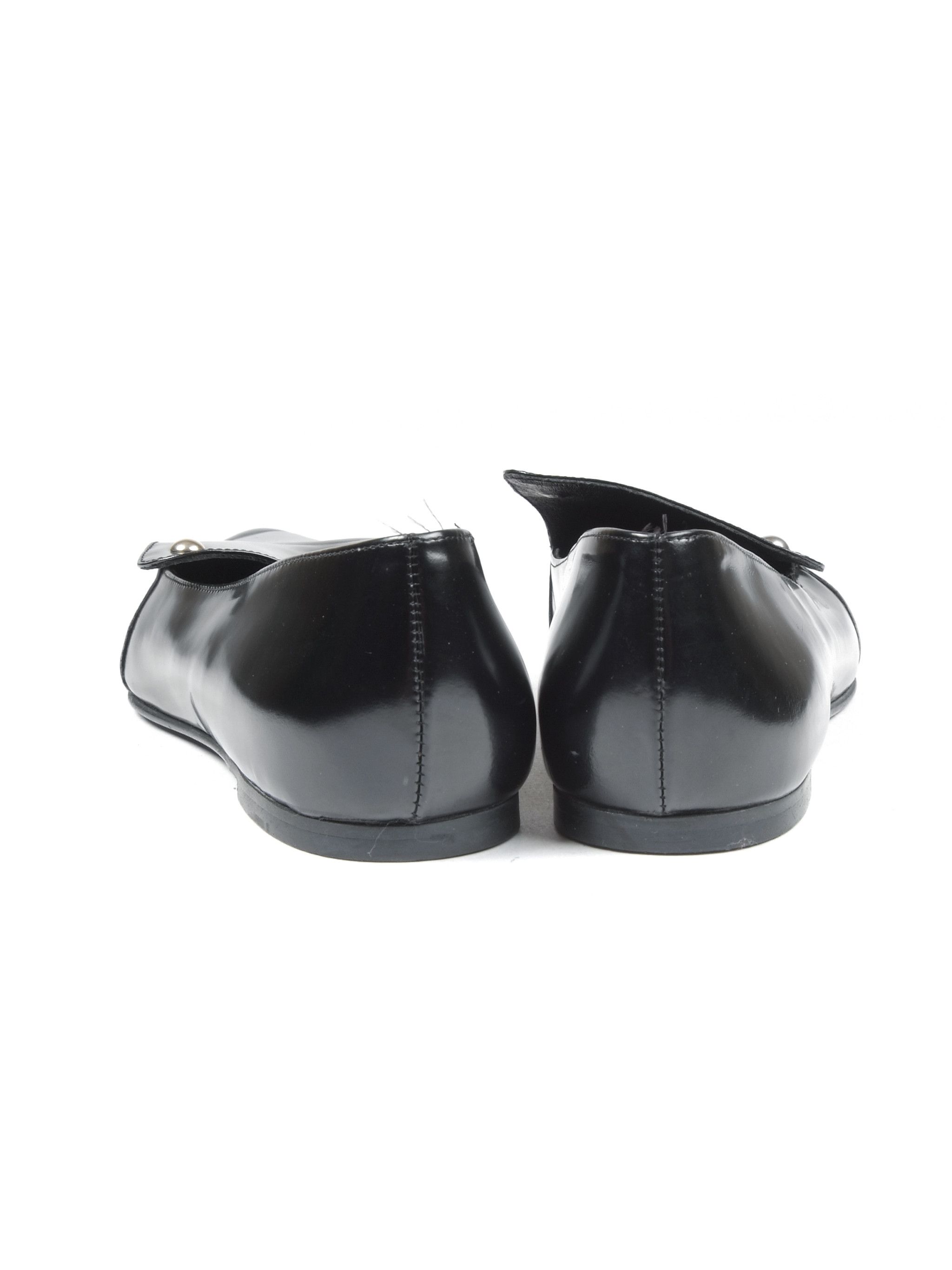Just Cavalli Just Cavalli Black Leather Point Toe Flat Shoes EU 38 Size US 8 / IT 38 - 4 Thumbnail
