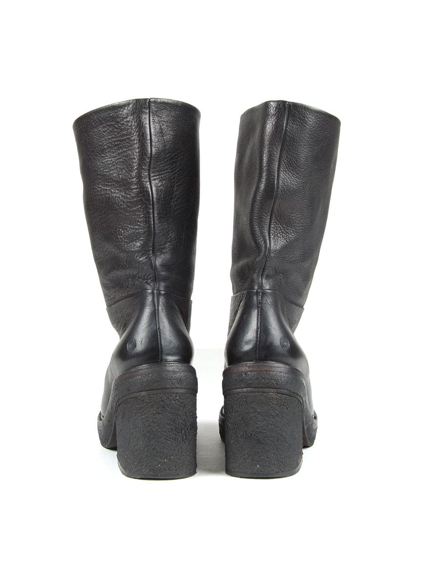 Ma+ Marsell Mid Calf Chunky Combat Pull On Boots Black Leather Size US 6 / IT 36 - 5 Thumbnail