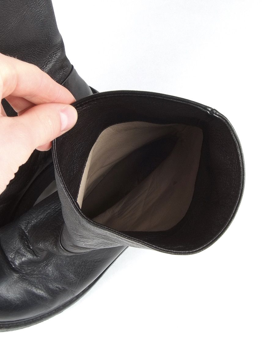 Ma+ Marsell Mid Calf Chunky Combat Pull On Boots Black Leather Size US 6 / IT 36 - 6 Thumbnail