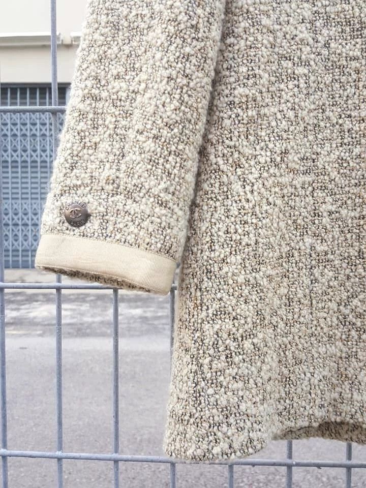 Chanel CHANEL Boutique Tweed Wool Salt Pepper Double Breasted Coat Size M / US 6-8 / IT 42-44 - 13 Thumbnail