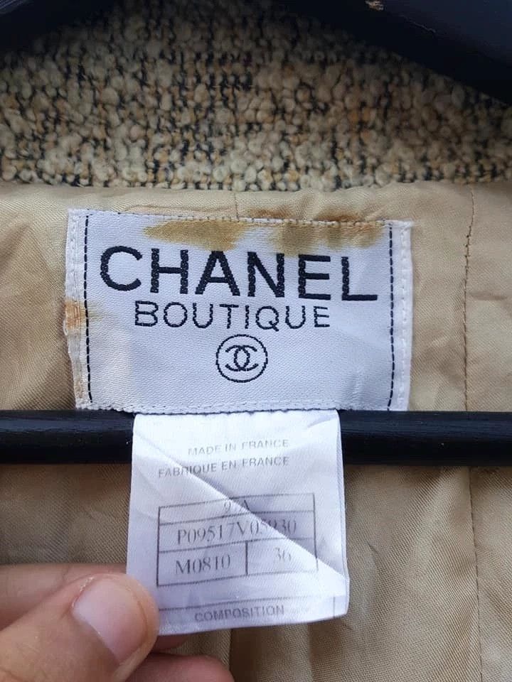Chanel CHANEL Boutique Tweed Wool Salt Pepper Double Breasted Coat Size M / US 6-8 / IT 42-44 - 15 Thumbnail
