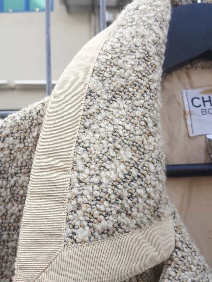 Chanel CHANEL Boutique Tweed Wool Salt Pepper Double Breasted Coat Size M / US 6-8 / IT 42-44 - 10 Thumbnail