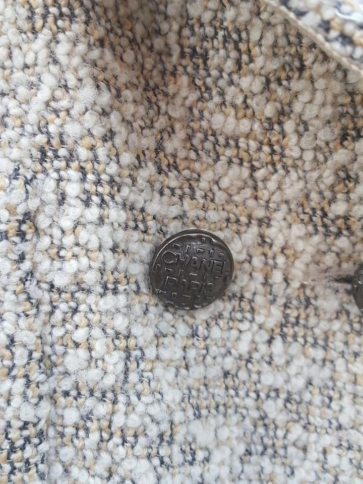 Chanel CHANEL Boutique Tweed Wool Salt Pepper Double Breasted Coat Size M / US 6-8 / IT 42-44 - 14 Thumbnail