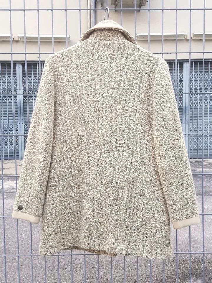 Chanel CHANEL Boutique Tweed Wool Salt Pepper Double Breasted Coat Size M / US 6-8 / IT 42-44 - 5 Thumbnail