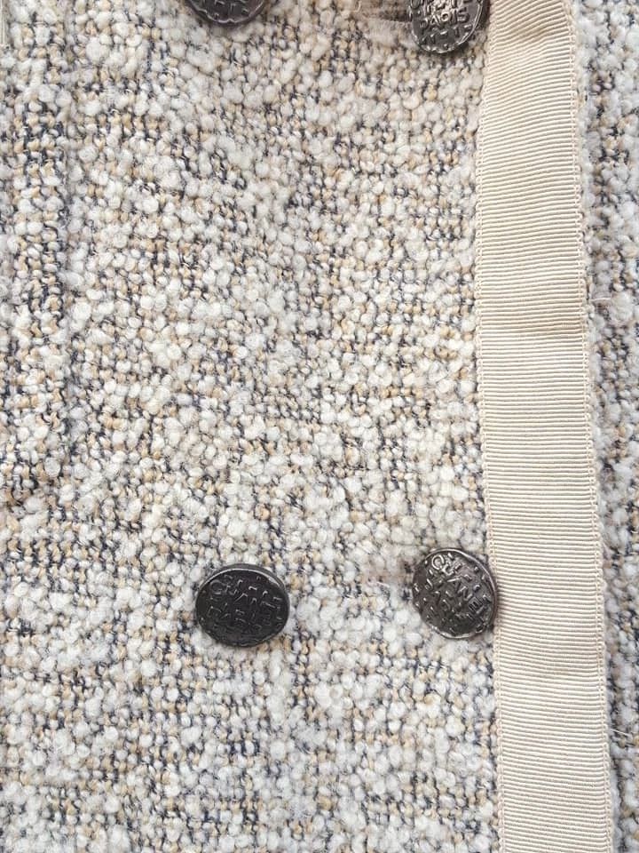 Chanel CHANEL Boutique Tweed Wool Salt Pepper Double Breasted Coat Size M / US 6-8 / IT 42-44 - 12 Thumbnail