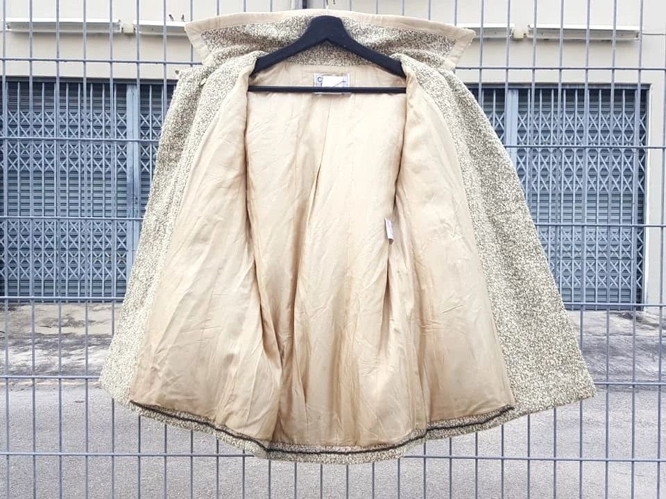 Chanel CHANEL Boutique Tweed Wool Salt Pepper Double Breasted Coat Size M / US 6-8 / IT 42-44 - 4 Thumbnail