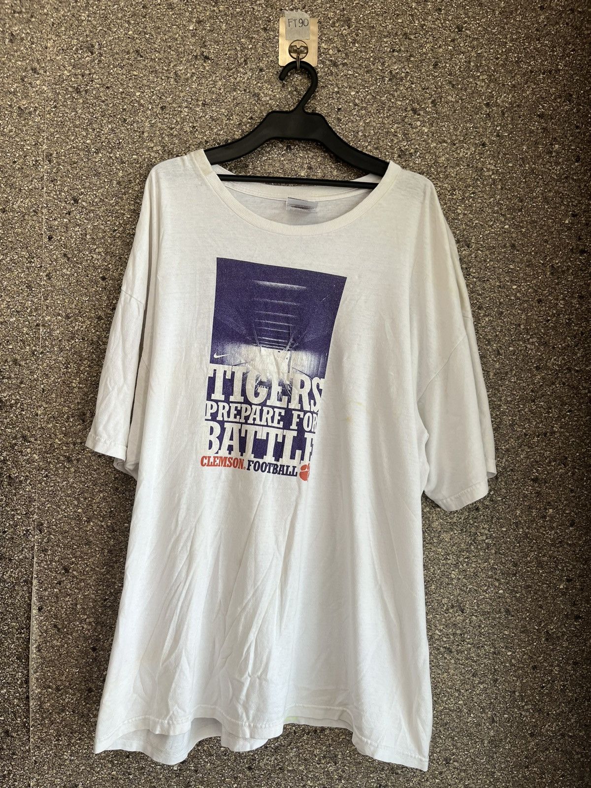 image of Vintage Clemson Football Ft90 in White, Men's (Size 2XL)